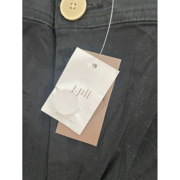 J Jill NWT Black Wide Leg Crop Pants Size 16 Cotton Stretch 22" Inseam - Picture 2 of 5